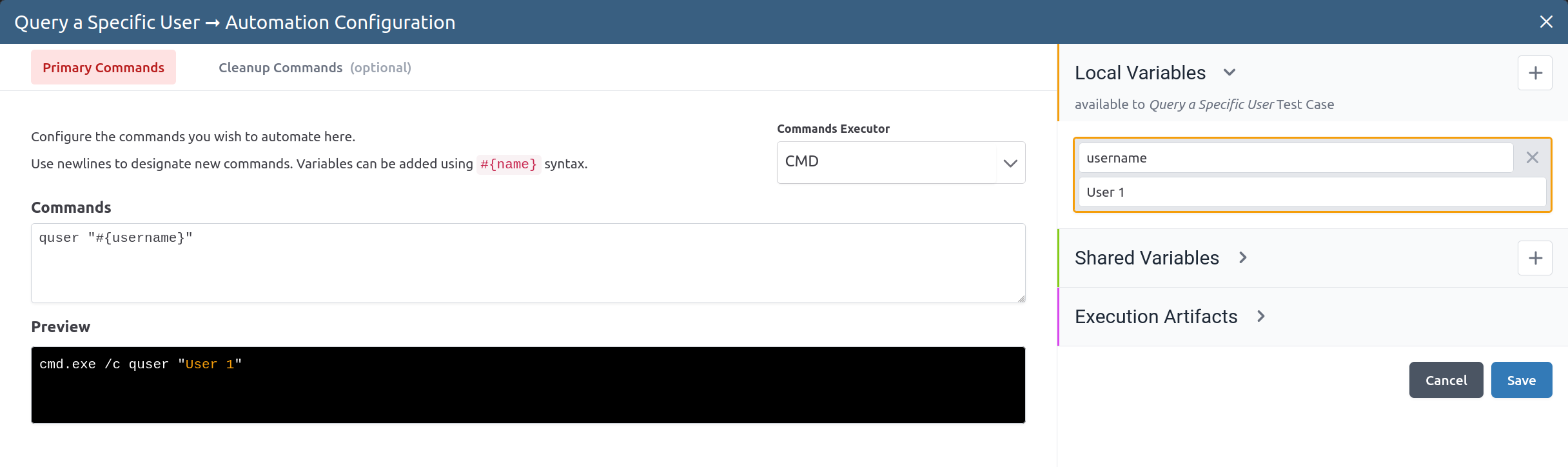 Automation Override Configuration